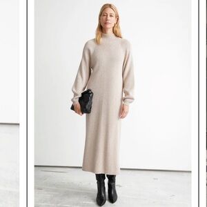 & Other Stories Beige Long Sleeve Dress